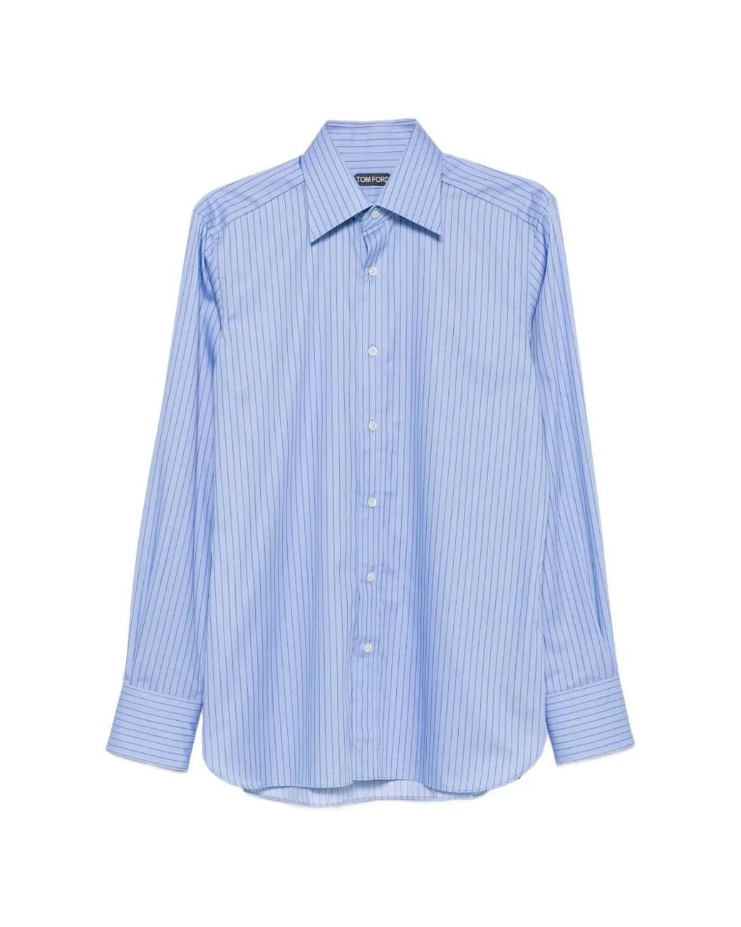 Tom Ford Blue Vertical-Stripe Shirt for men