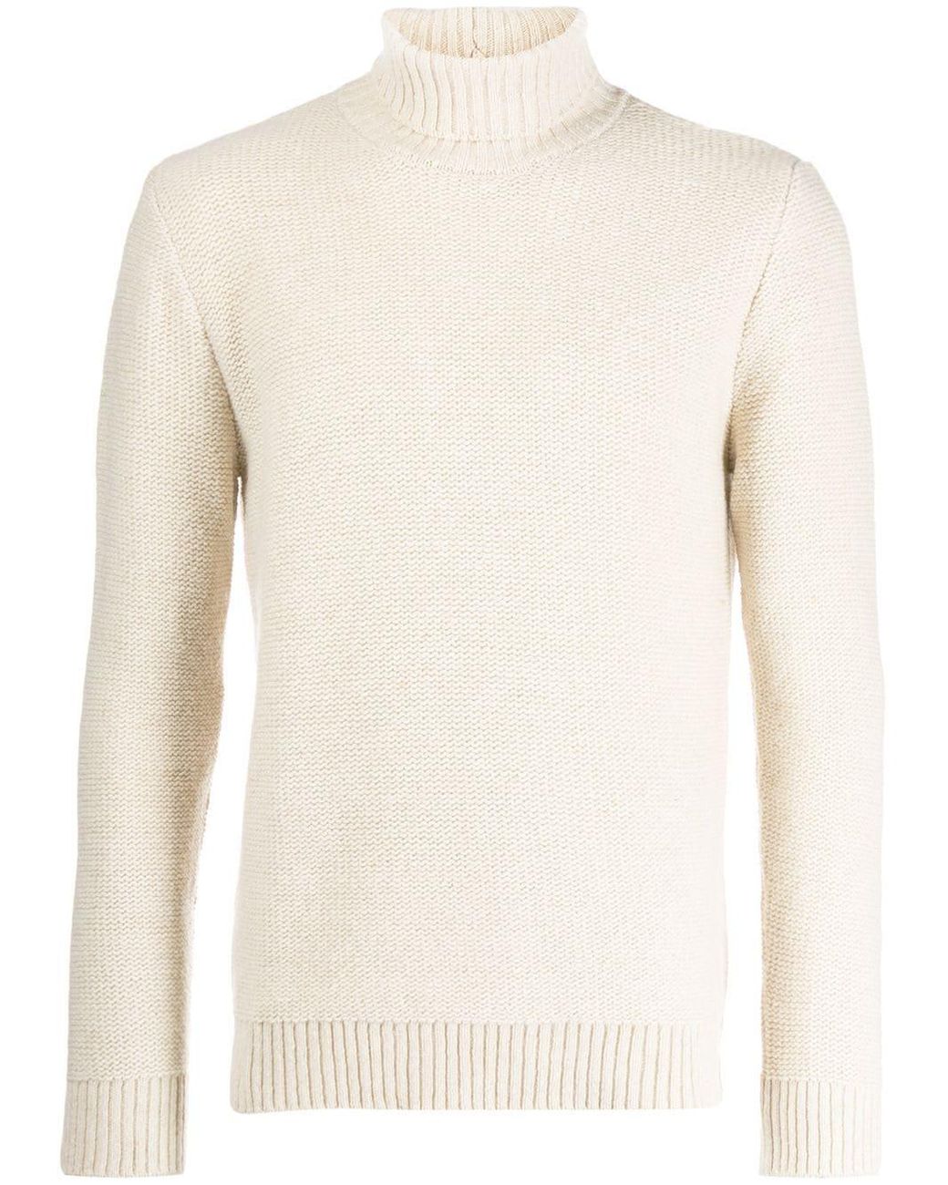 Eleventy Wool Classic Roll-neck Sweater in Natural for Men - Lyst