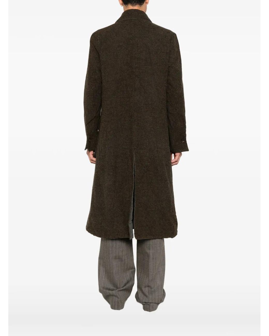 K'ANG Black Double-Breasted Reversible Coat for men
