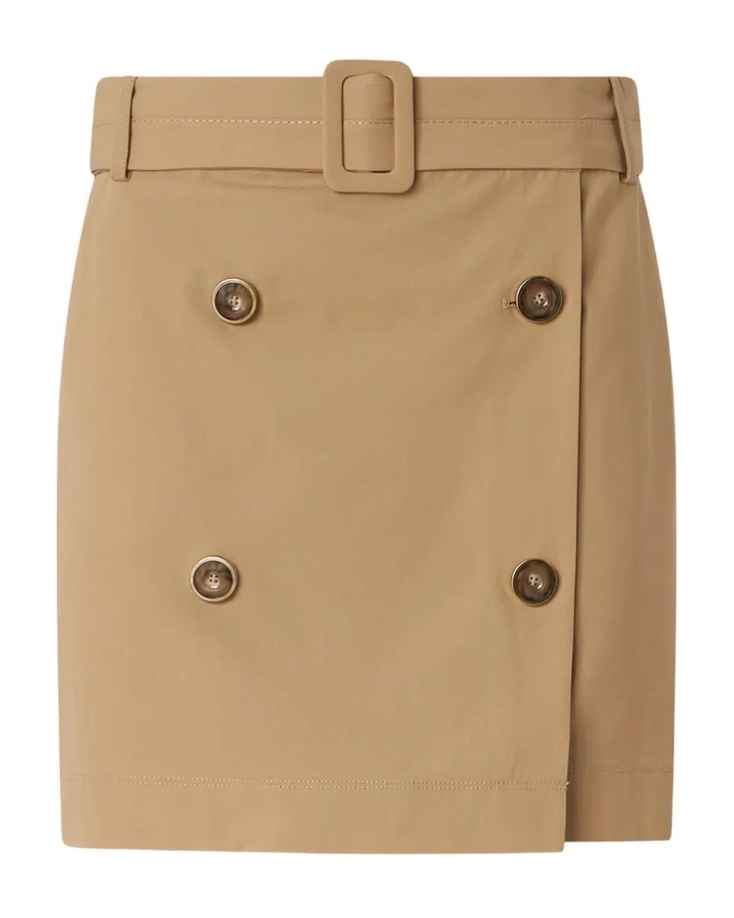 Pinko Natural Mini Skirt With Buttons And Belt