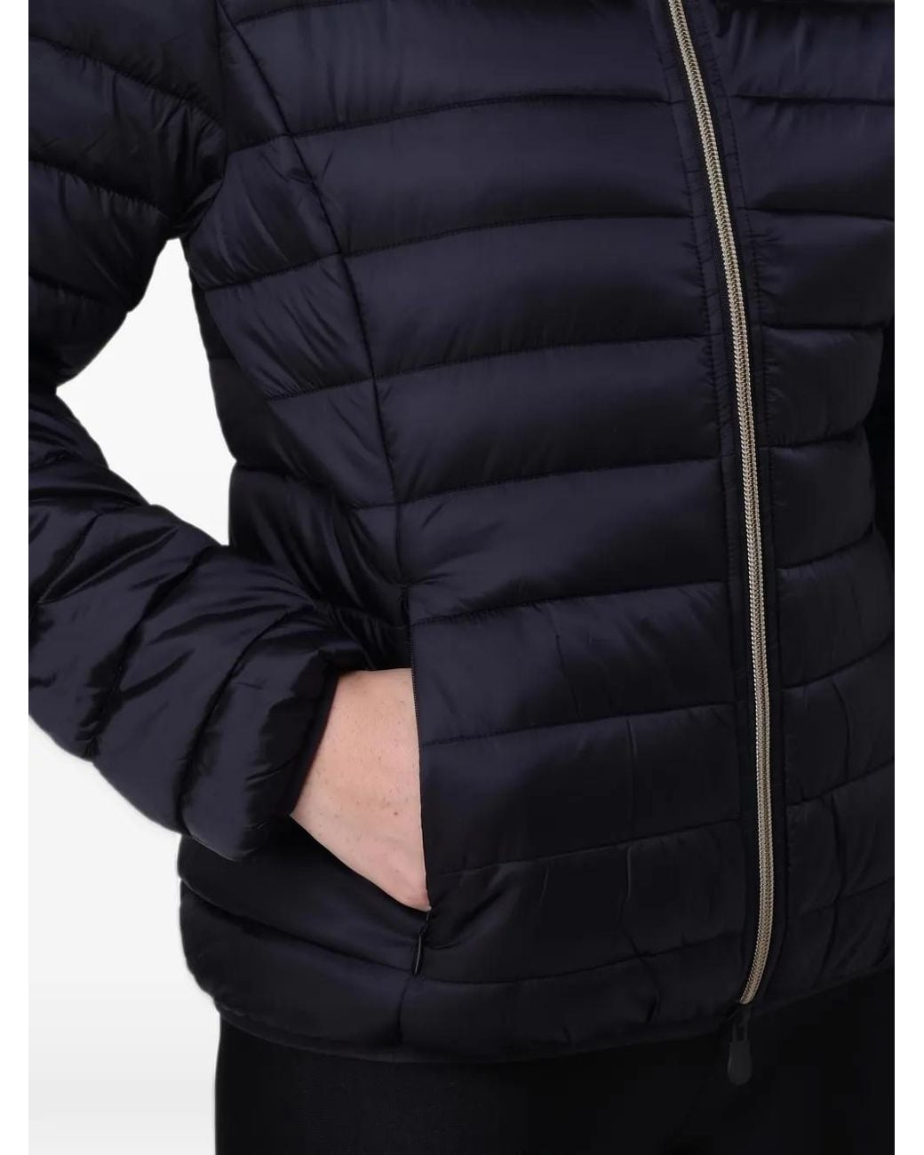 Save The Duck Blue Alexis Quilted Hooded Jacket