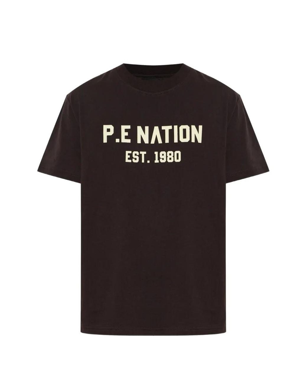 P.E Nation Black Infinity Relaxed Logo-Print T-Shirt