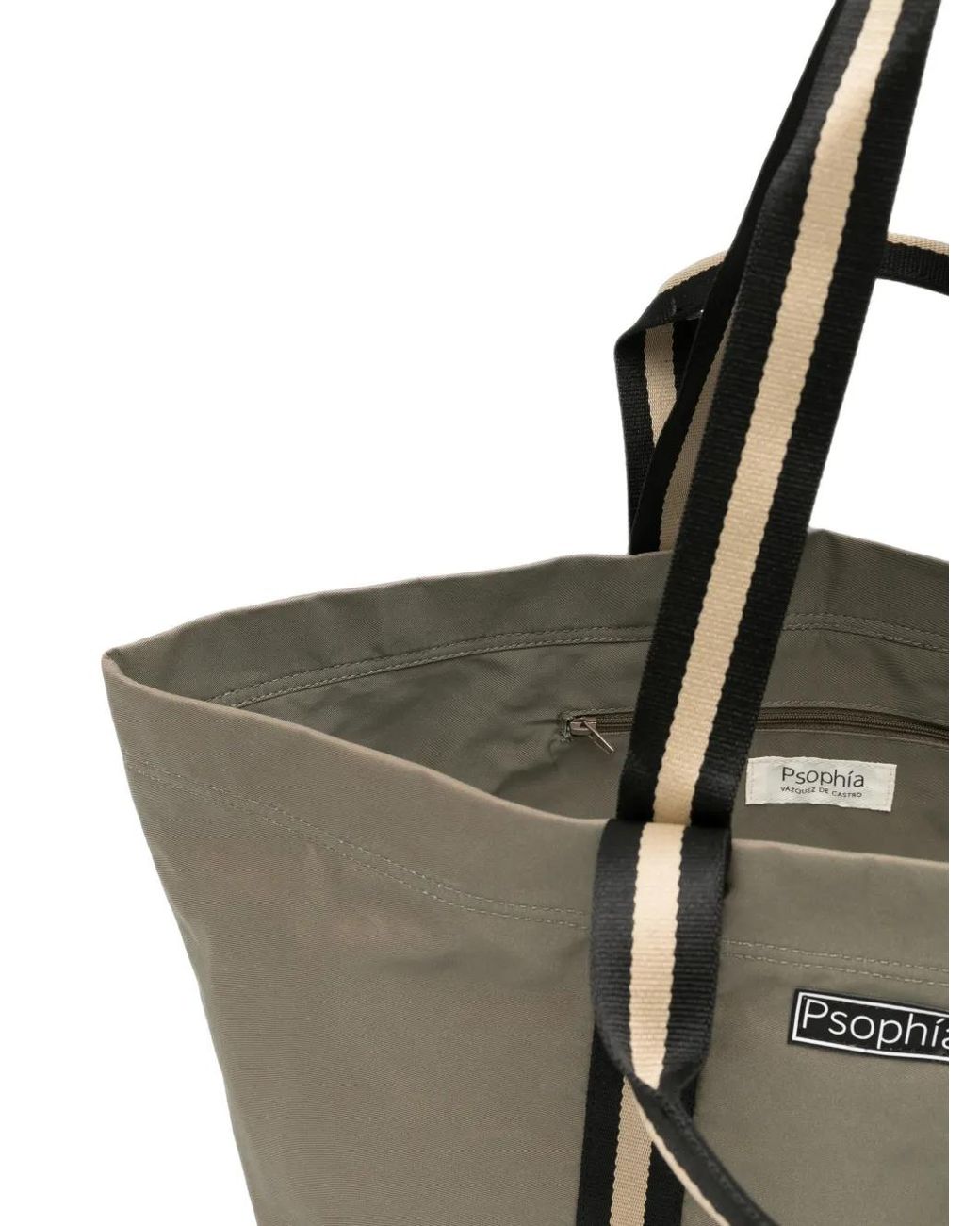 Psophia Gray Gestreifter Tote Bag Mit Logo-Patch