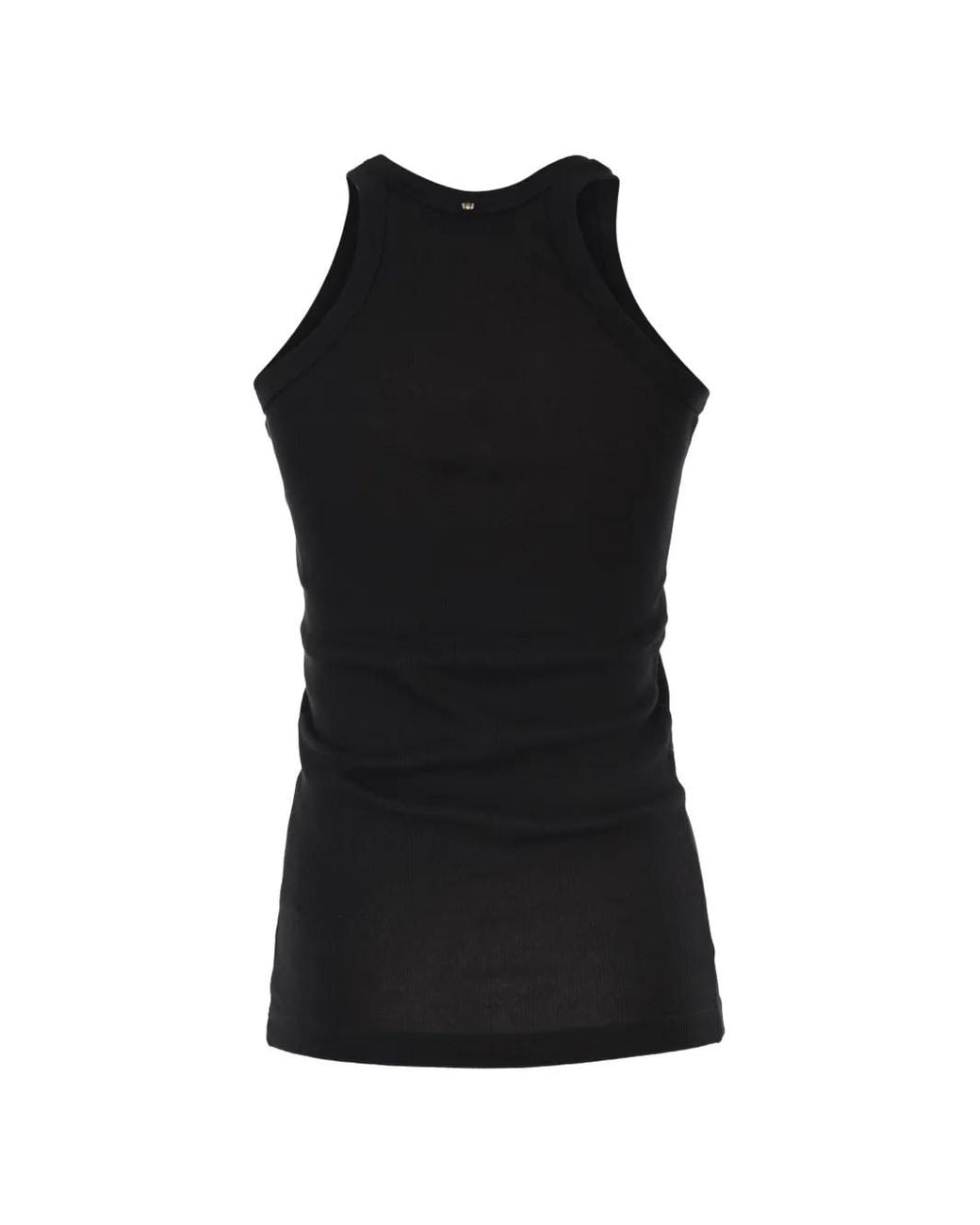 Sportmax Black Ribbed-Knit Racerback Tank Top