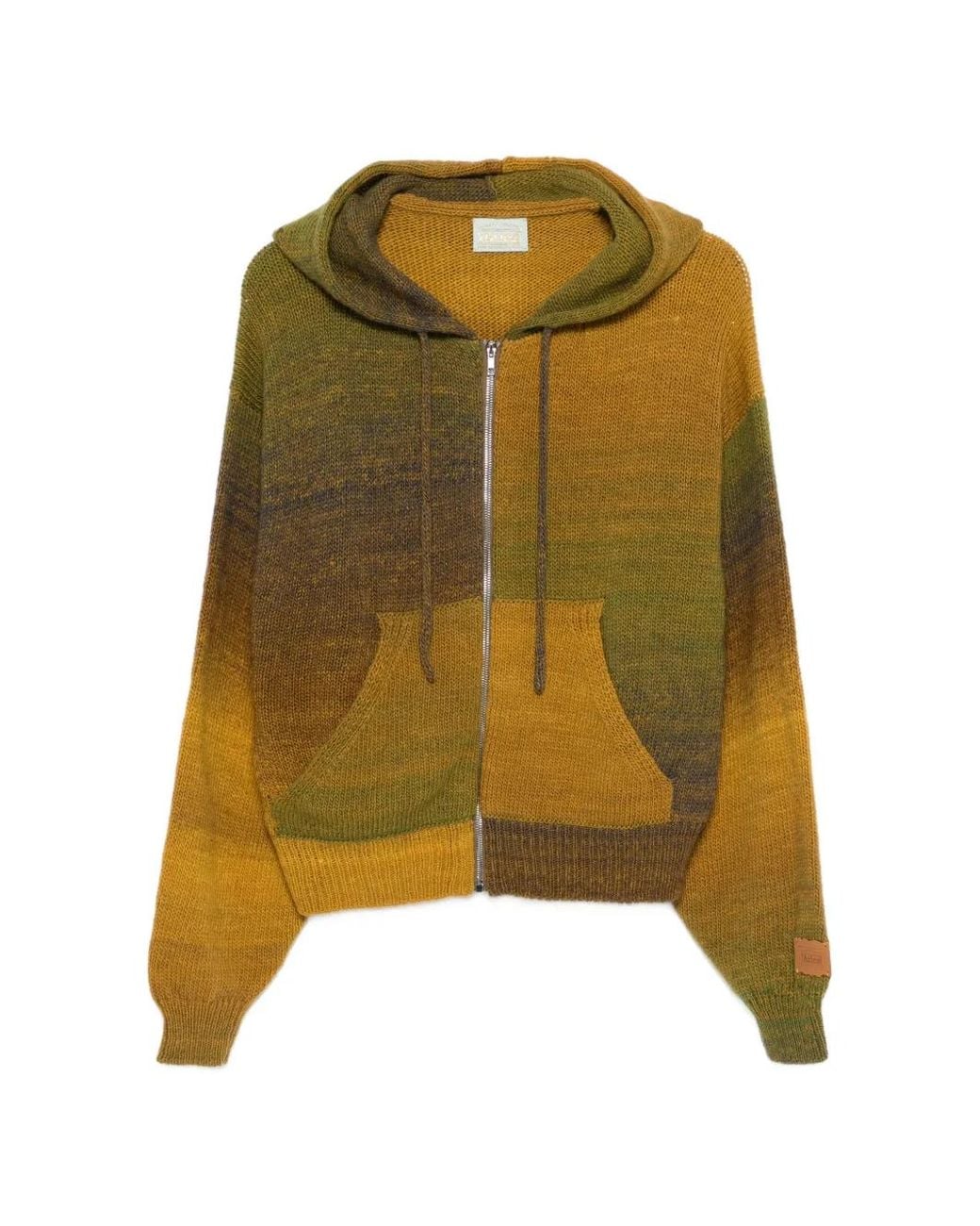 Aries Yellow Long-Sleeve Hoodie Cardigan