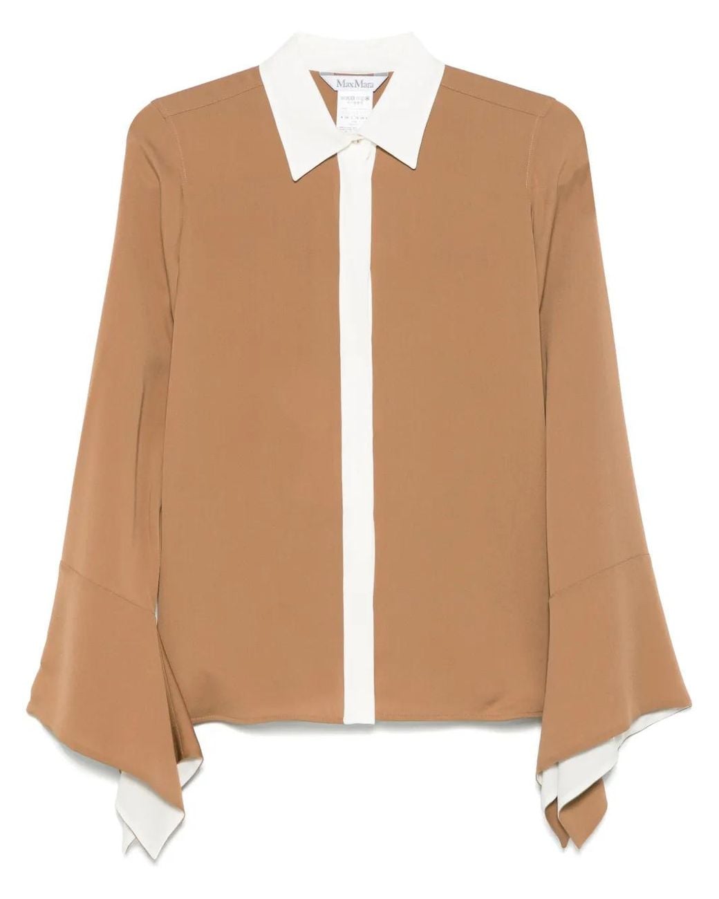Max Mara Natural Colorblock Silk Shirt
