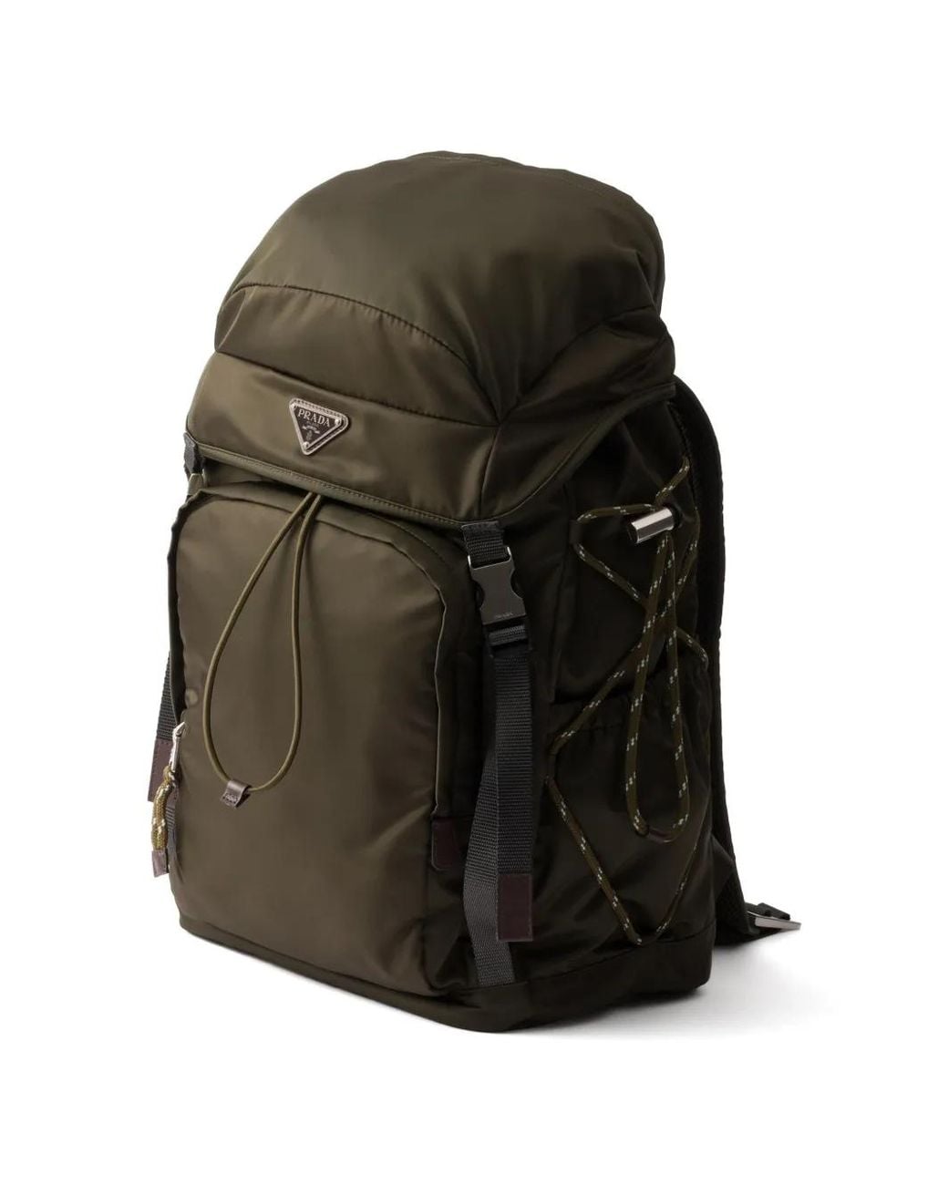 Prada Black Logo-Plaque Buckle-Fastening Backpack for men