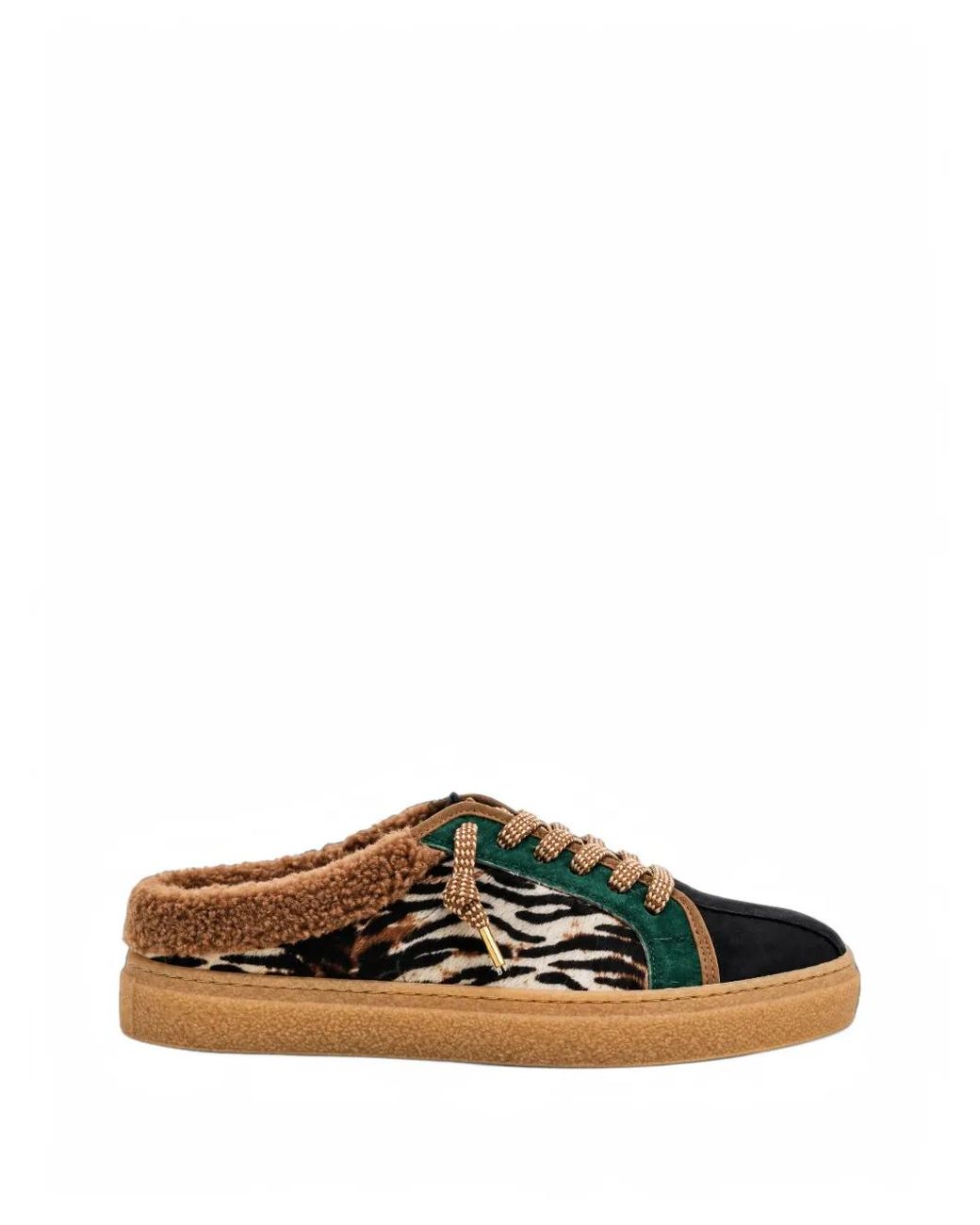 TheVerticaLine Black The11S Tiger-Print Sneakers