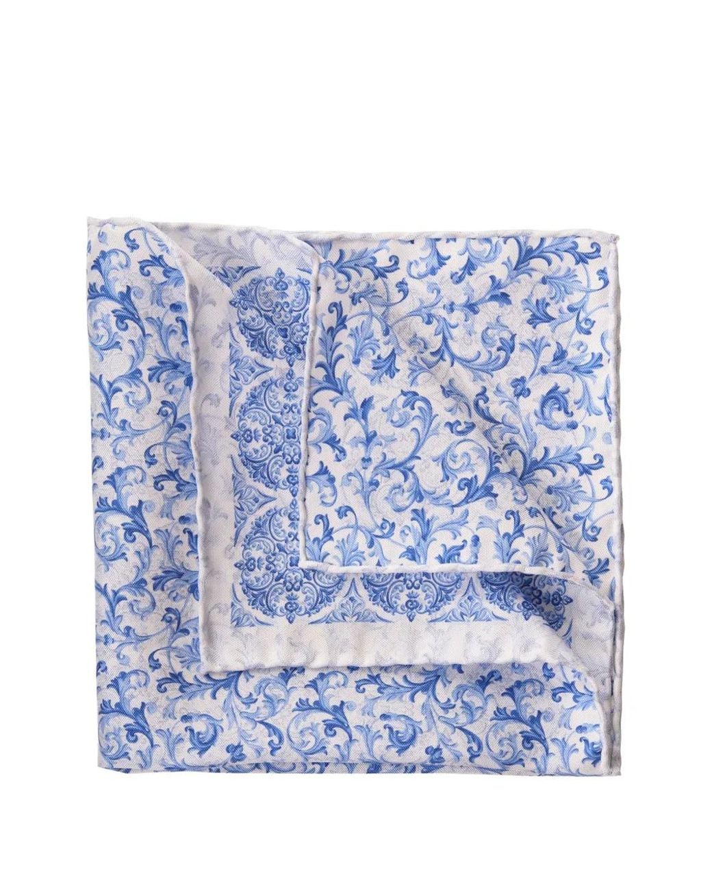 Elizabetta Blue Porto Patterned Pocket Square for men