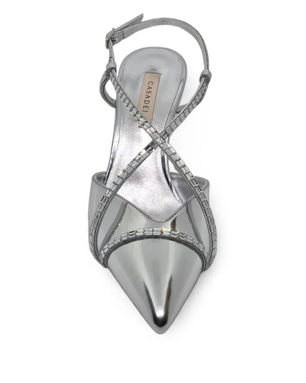Casadei Metallic Crystal-Embellished Slingback Pumps