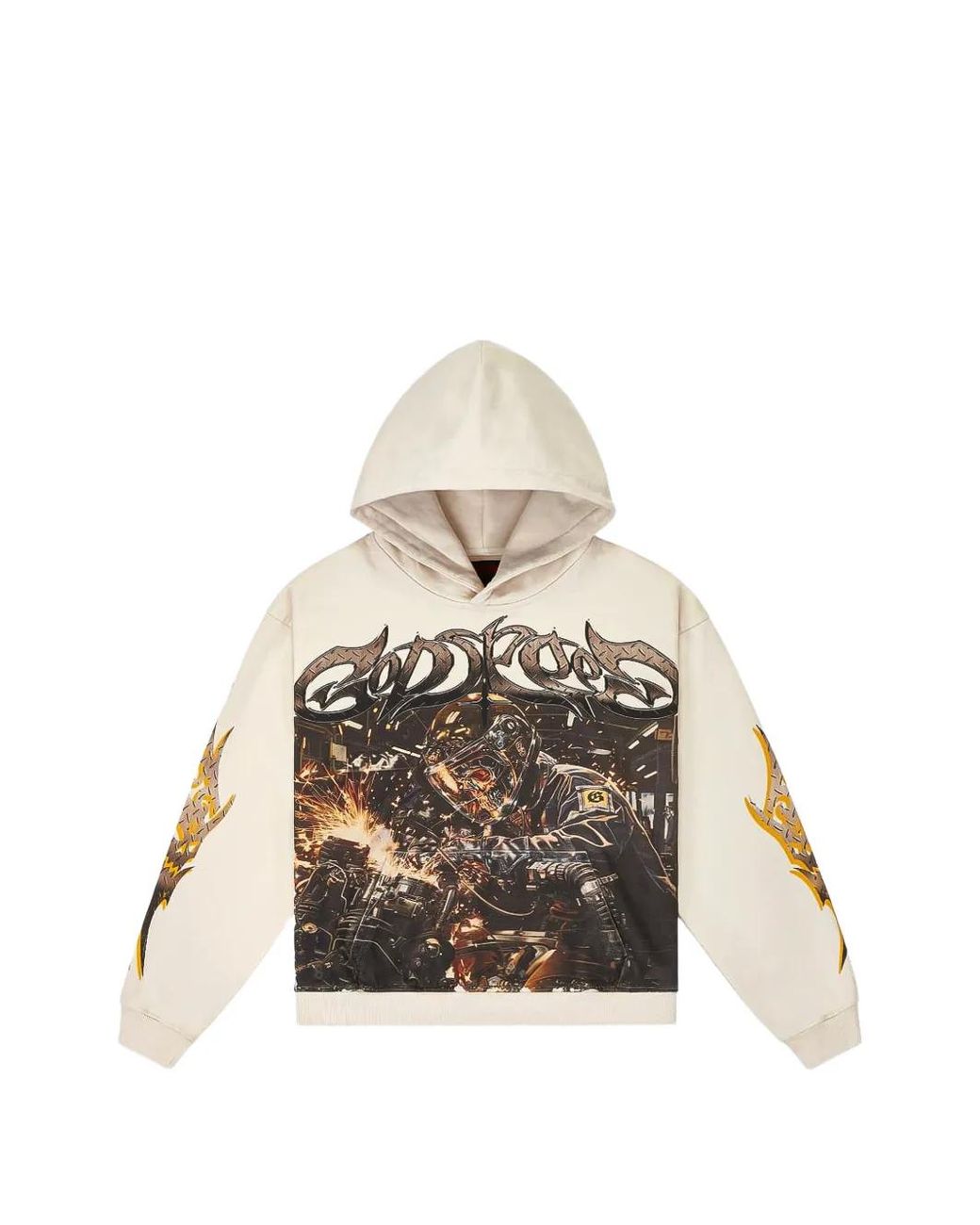 Godspeed White Graphic-Print Long-Sleeve Hoodie for men
