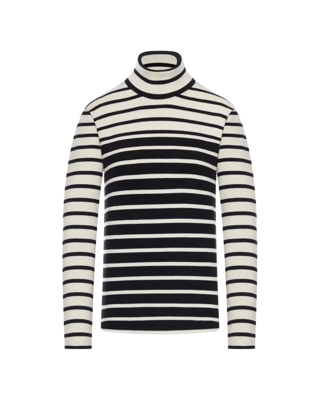 Totême Black Striped Turtleneck Sweater