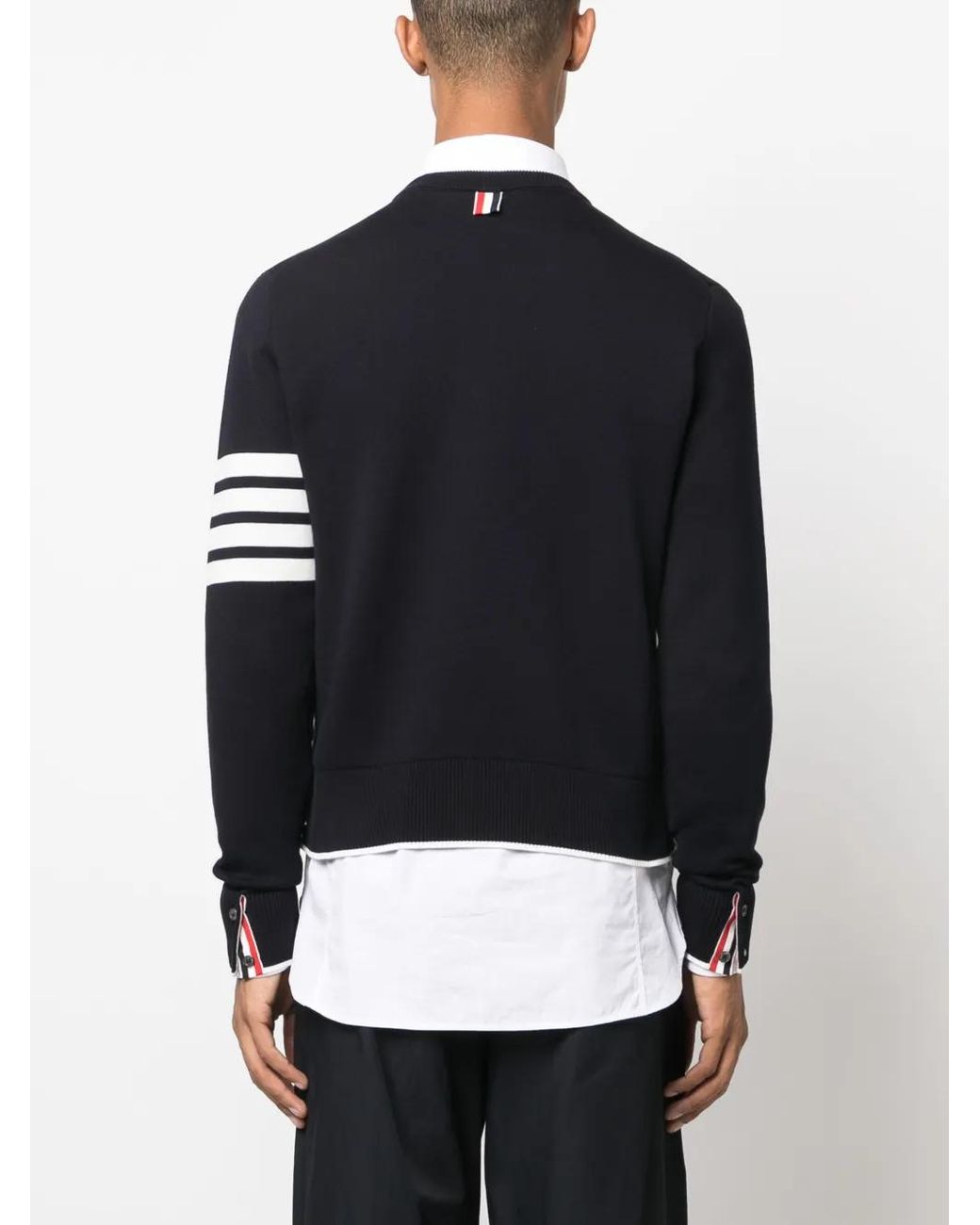 Thom Browne Black Fish Icon-Intarsia Jumper for men