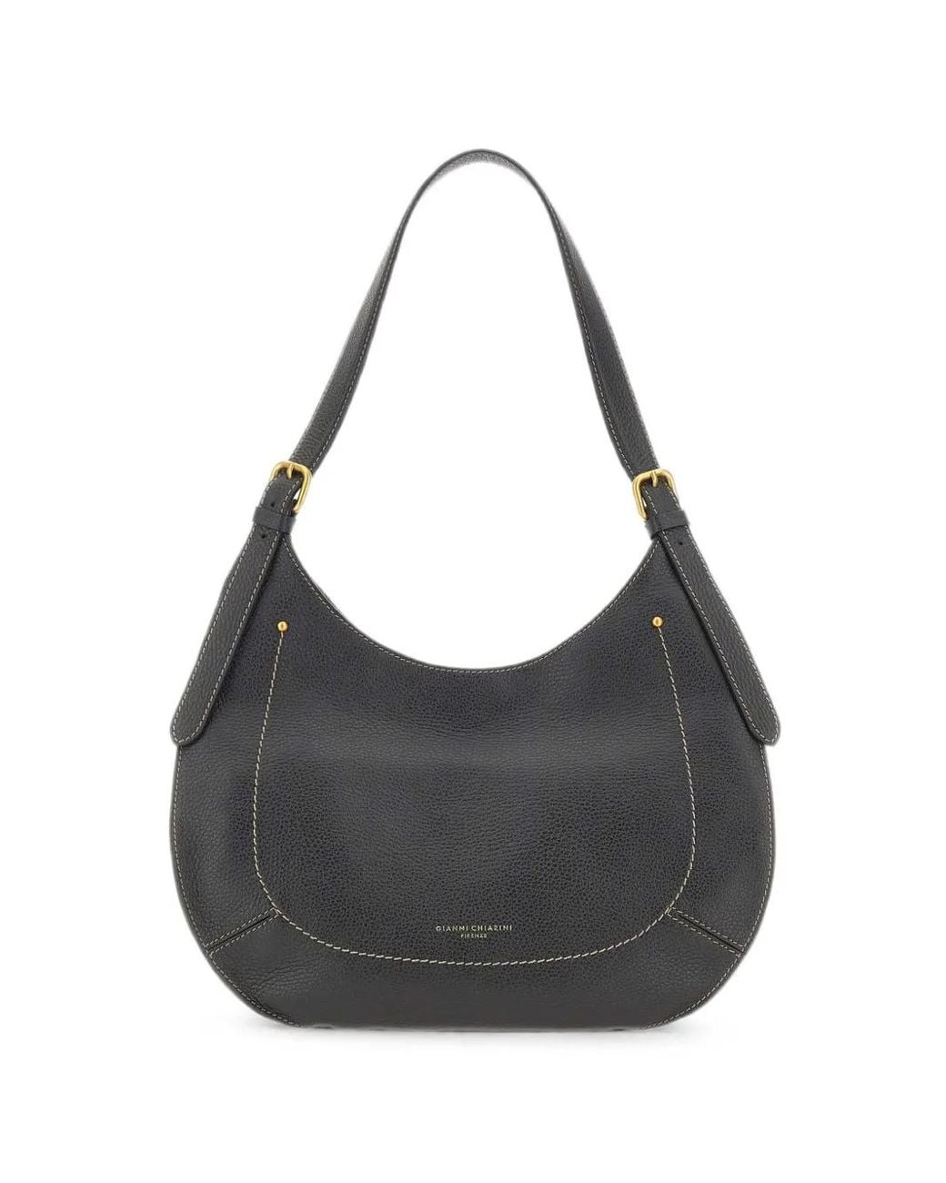 Gianni Chiarini Black Sac Porté Épaule Gabry À Coutures Contrastantes