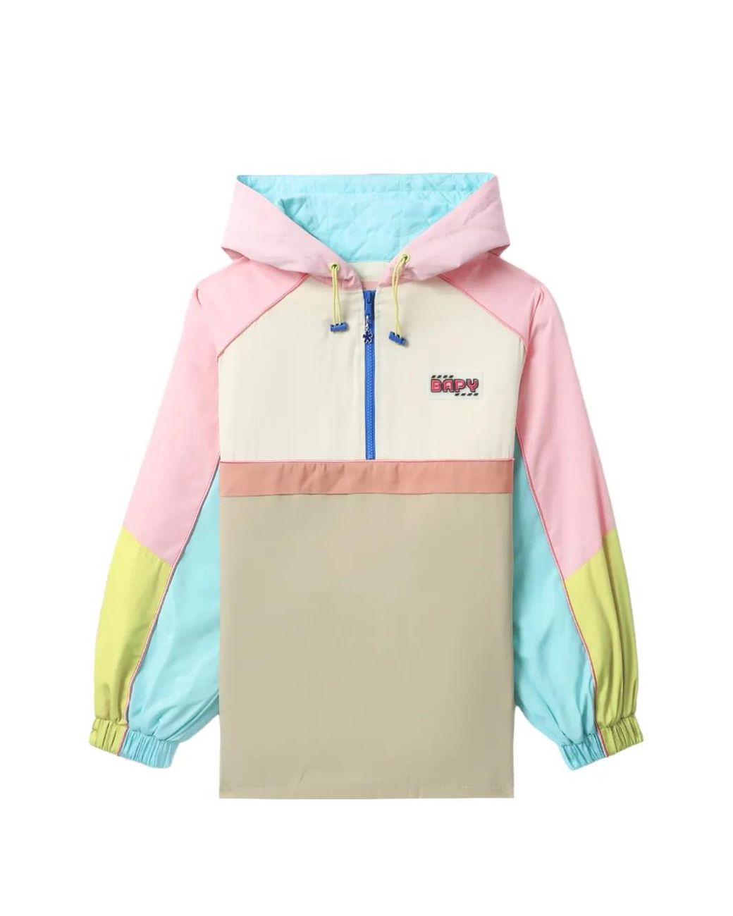 A Bathing Ape White Colour-Block Half-Zip Hoodie
