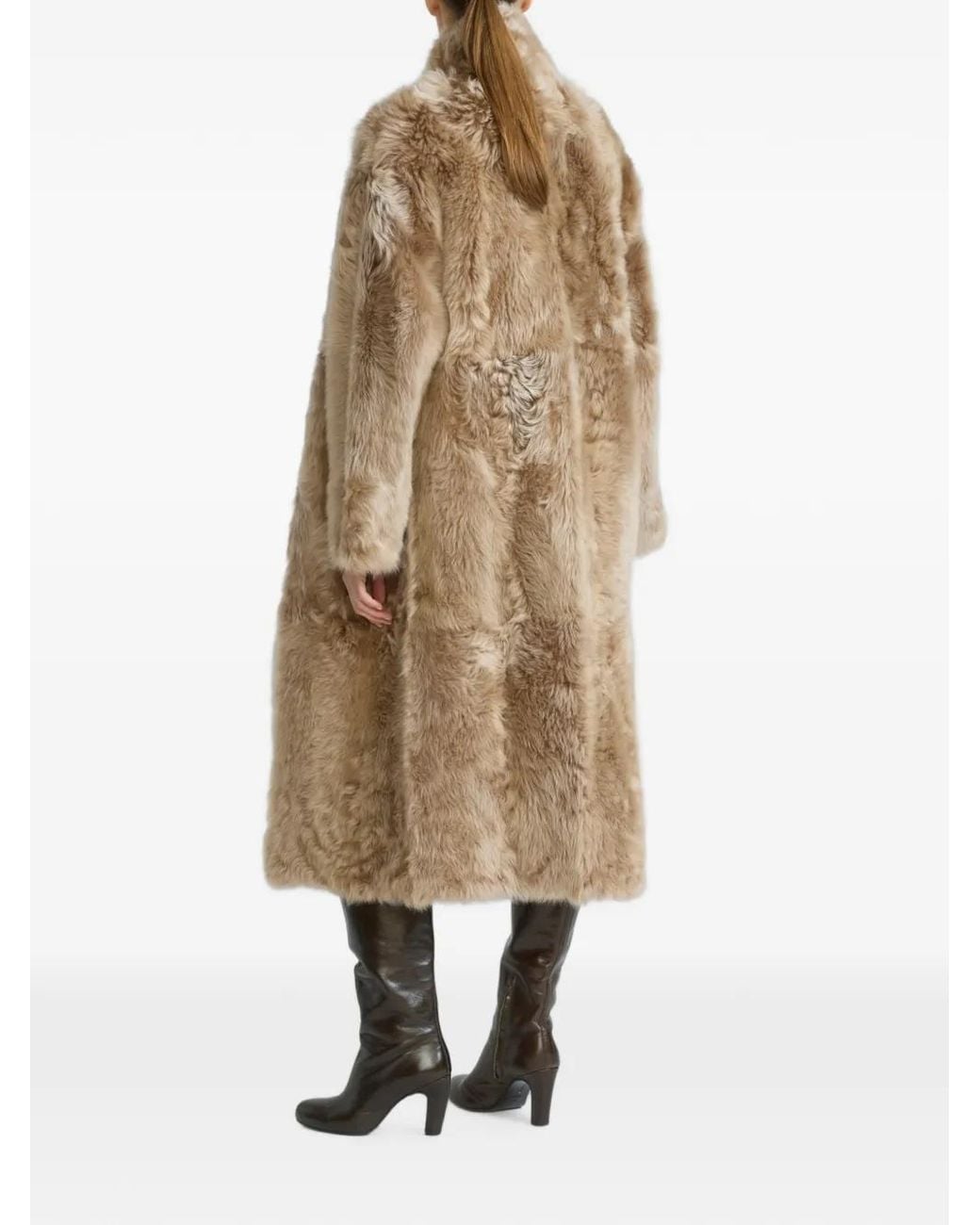 Yves Salomon Natural Reversible Shearling Coat