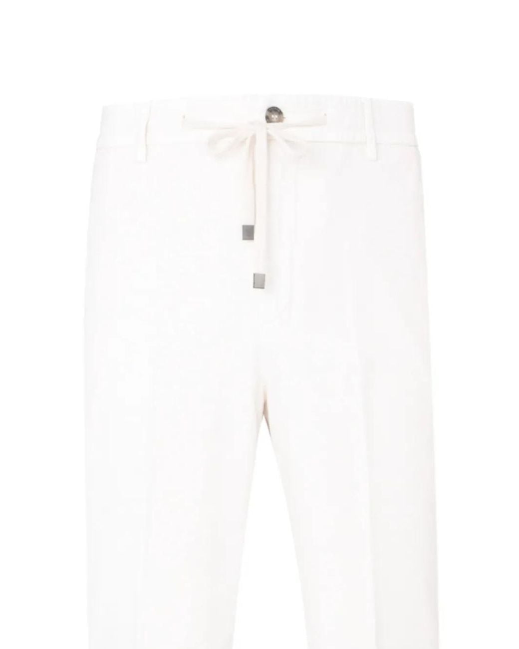 Peserico White Drawstring Trousers for men