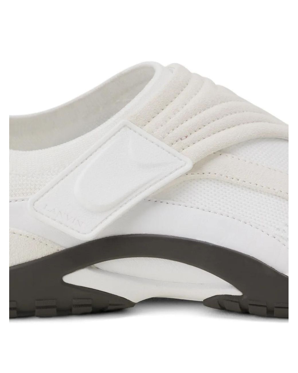 Lanvin White Lnv1 Knit And Suede Sneakers