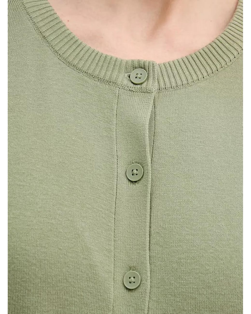 Benetton Green Buttoned Knit Cardigan