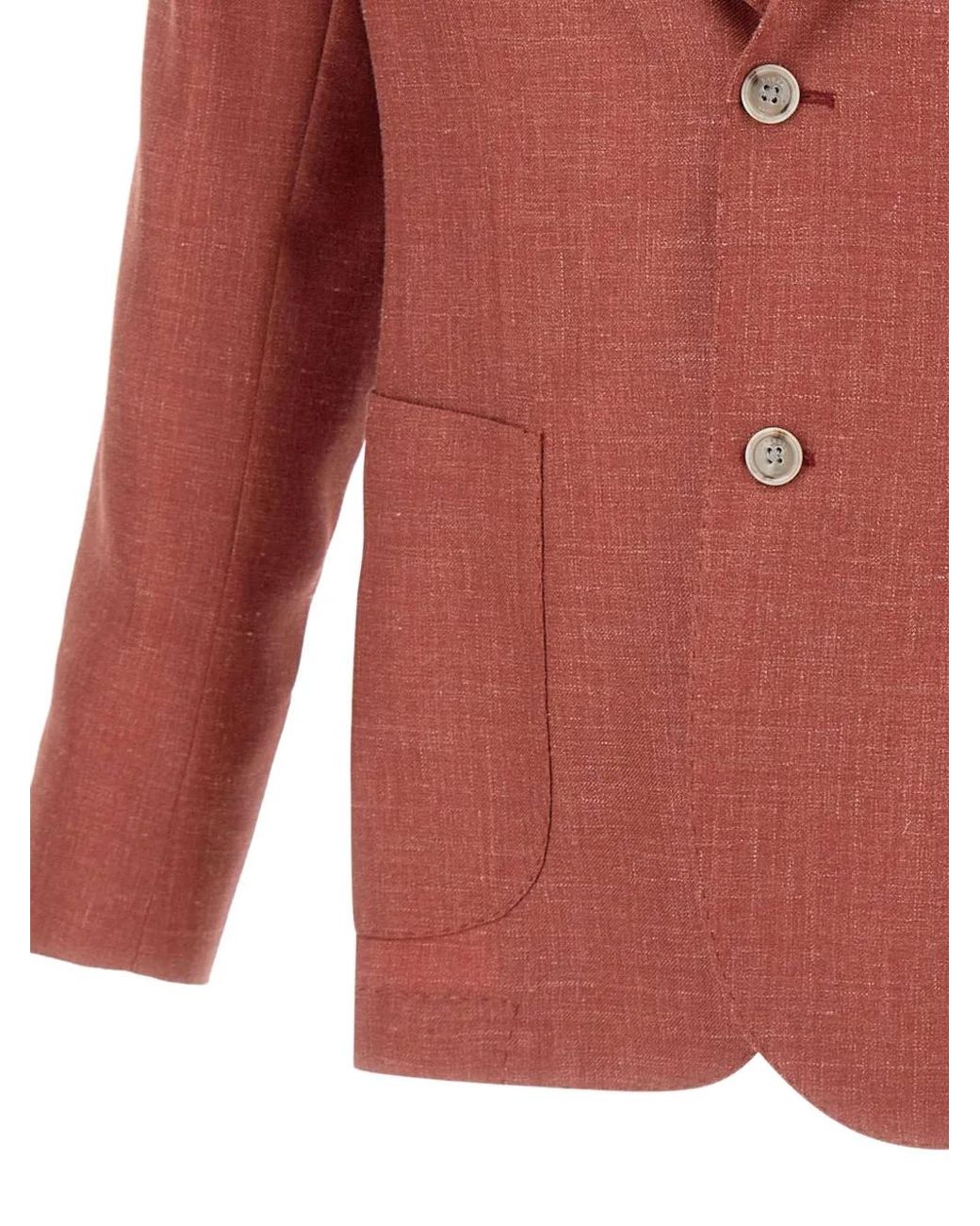 Barba Napoli Red Easy J Mono Lapel Blazer for men