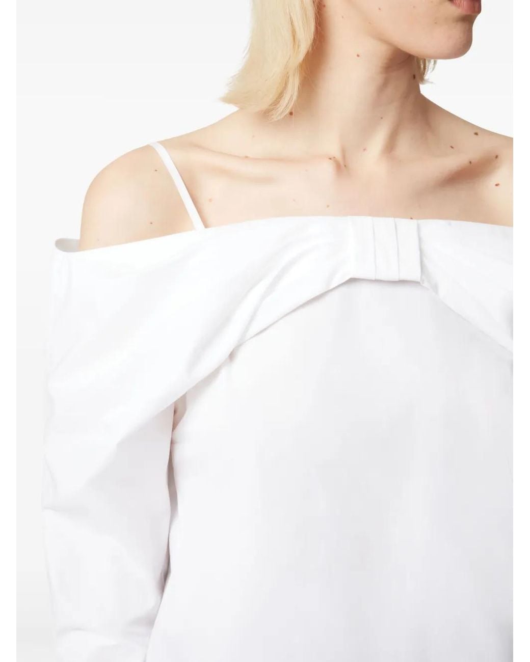 Nina Ricci White Off-Shoulder Blouse