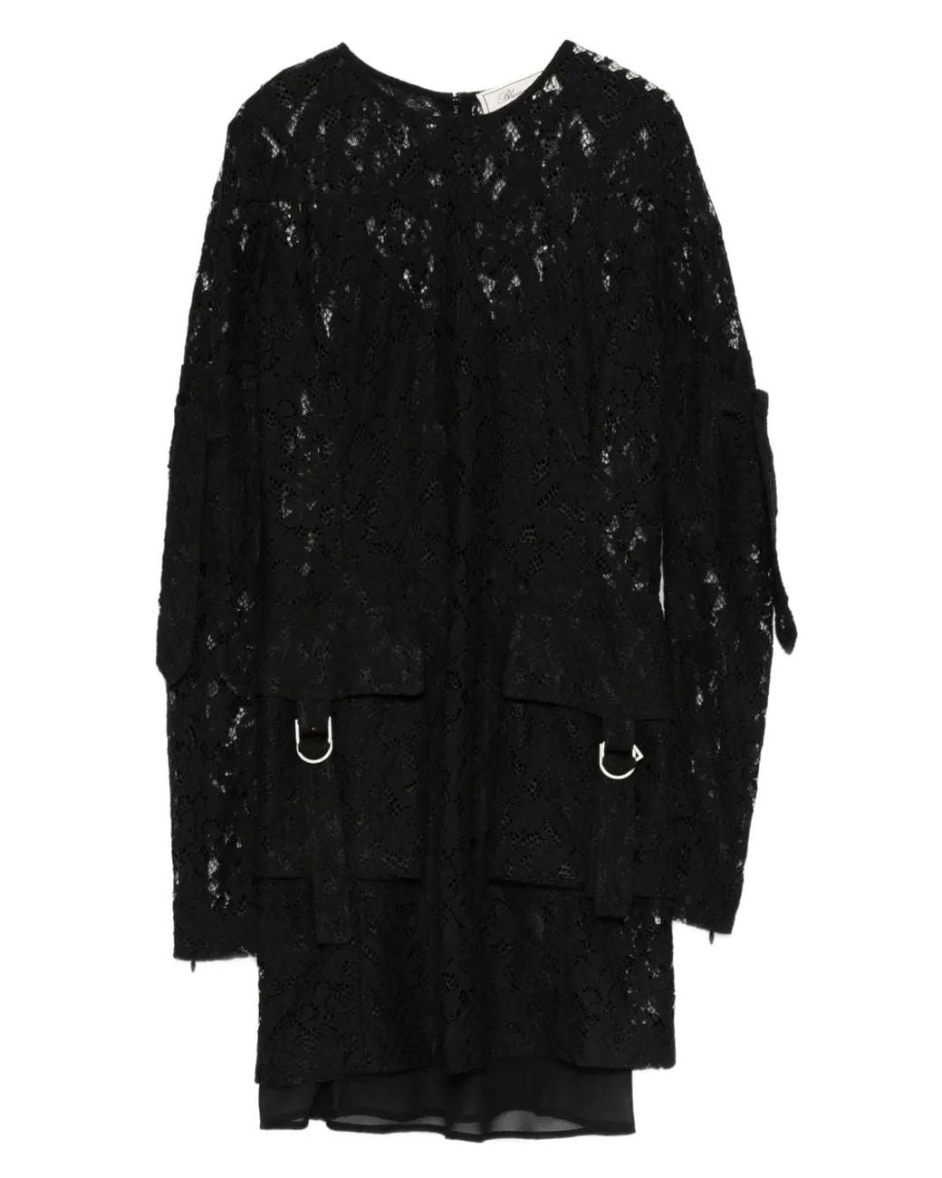 Blumarine Black Lace Buckle Dress