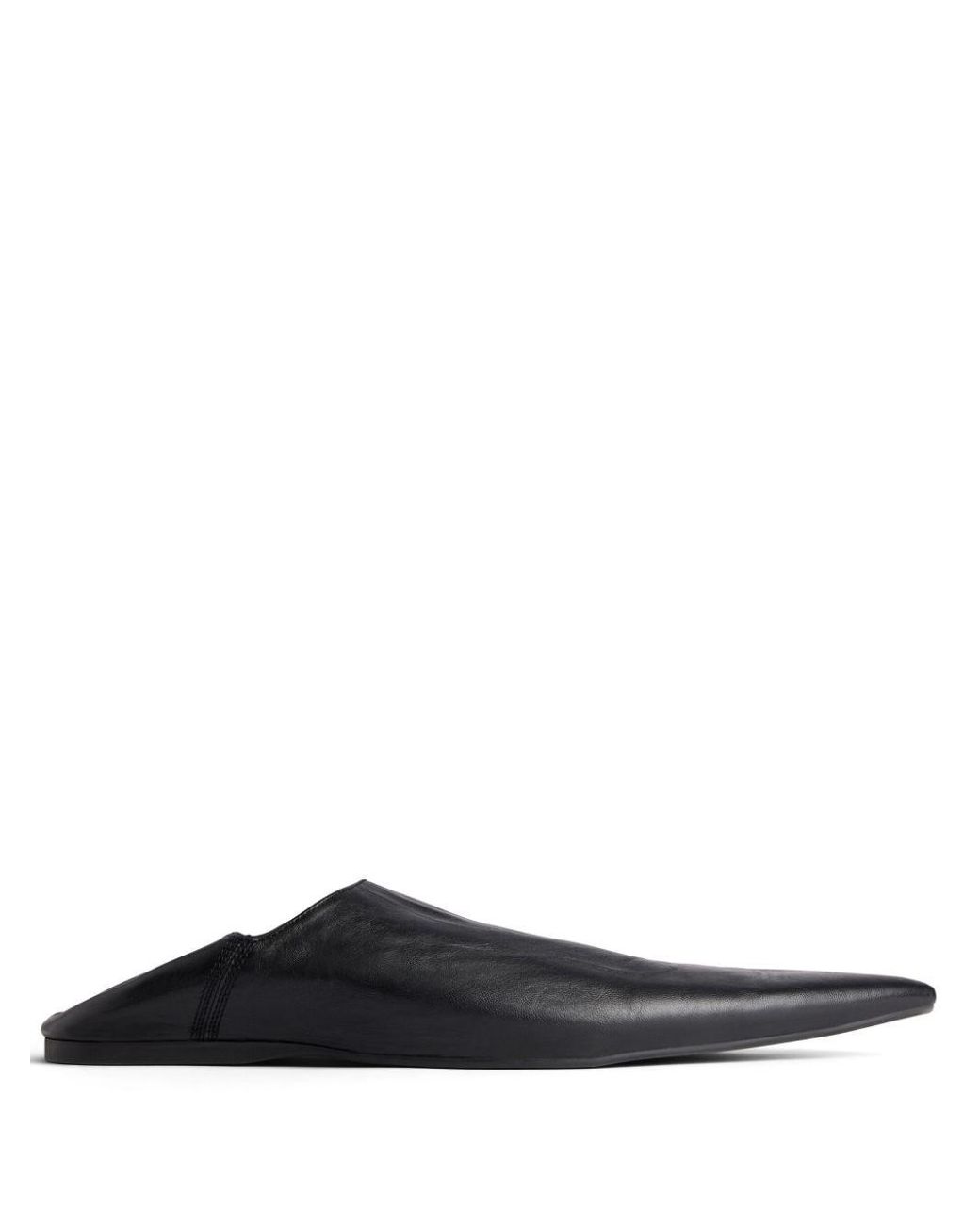 balenciaga-black-Leather-Flat-