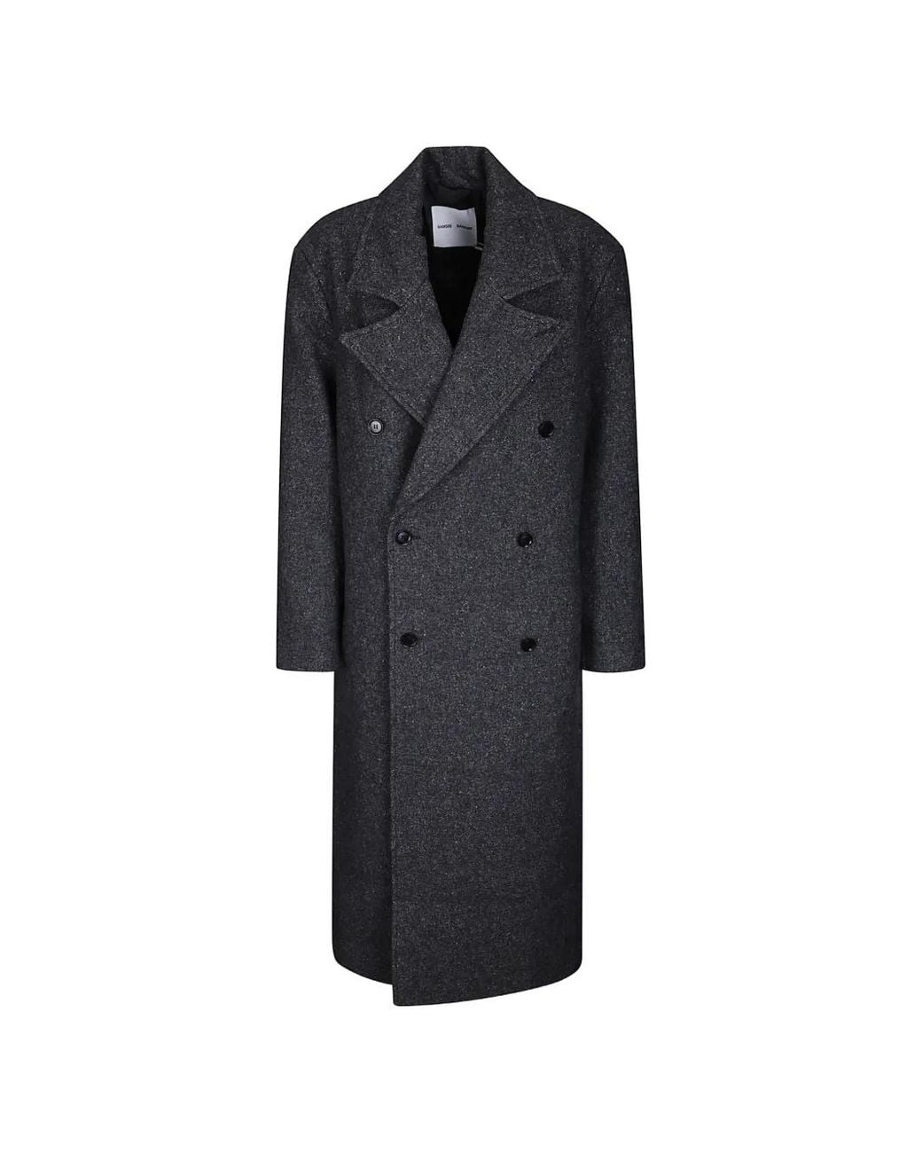 Samsøe & Samsøe Black Savince Double-Breasted Coat for men