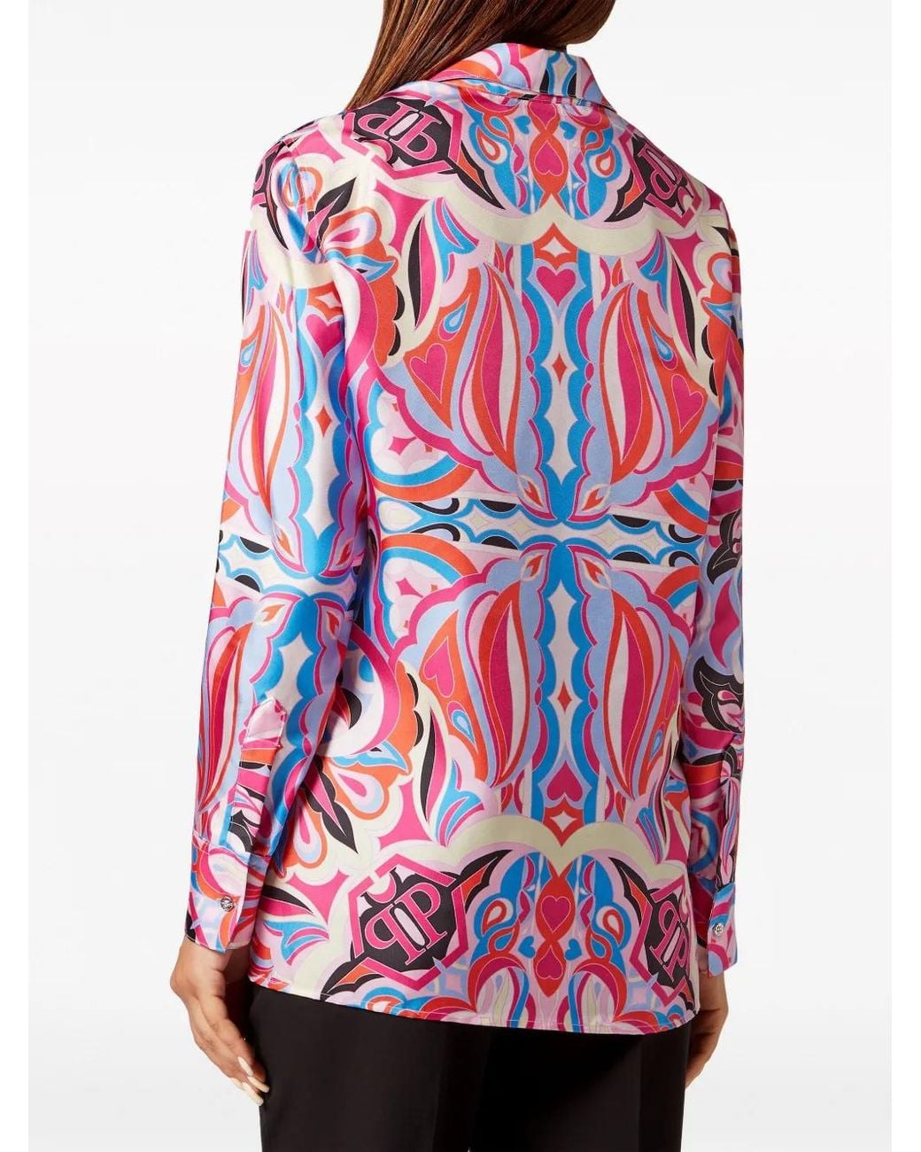 Philipp Plein Red Regular Silk Shirt