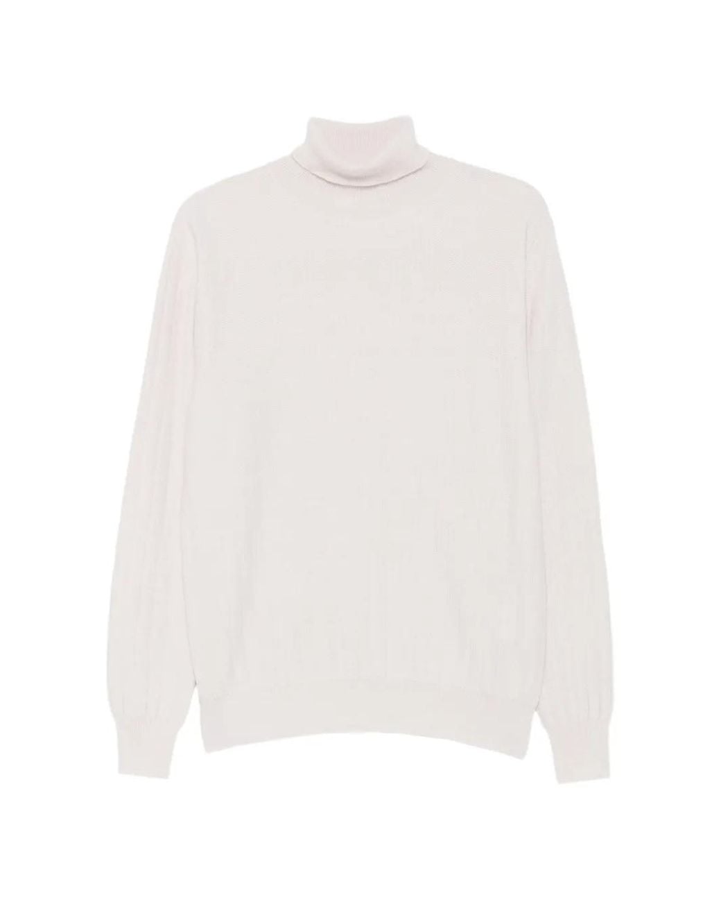 Lardini White Roll-Neck Cashmere Sweater for men