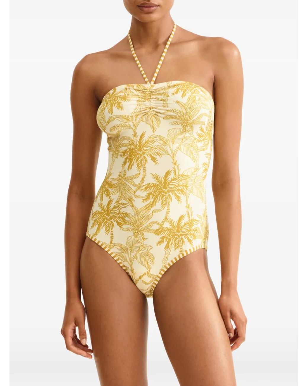 Eres Metallic Ailleurs Bustier Floral-Print Swimsuit