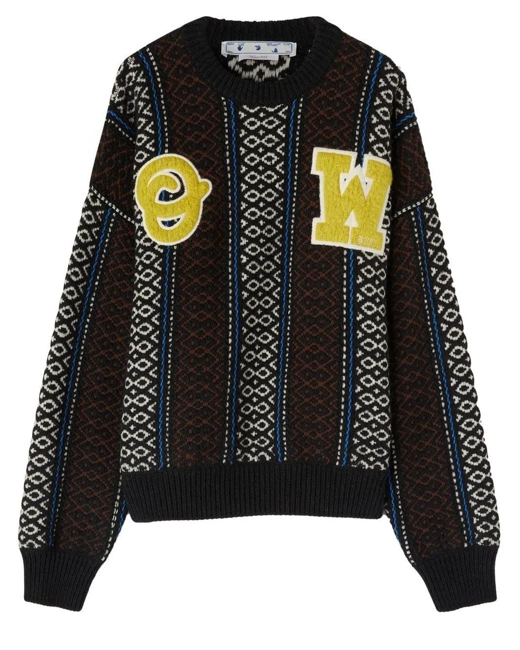 Off-White c/o Virgil Abloh Brown Wool Crewneck Jumper for men