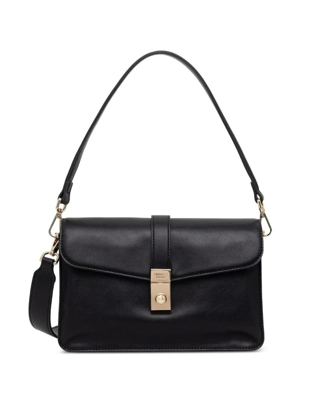 Twinset Black Logo-Engraved Shoulder Bag