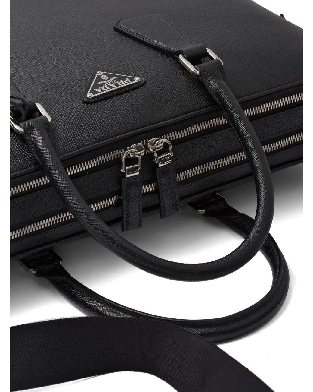 Prada Black Saffiano Leather Briefcase Bags for men