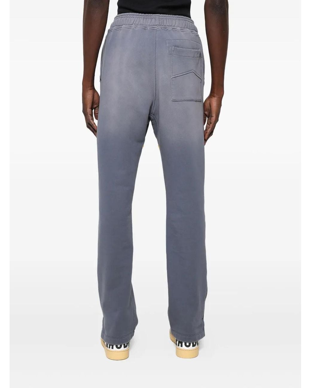 Rhude Gray Logo-Embroidered Track Pants for men