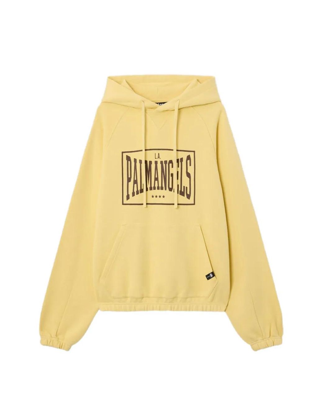 Palm Angels Yellow Box Logo Loose Hoodie for men