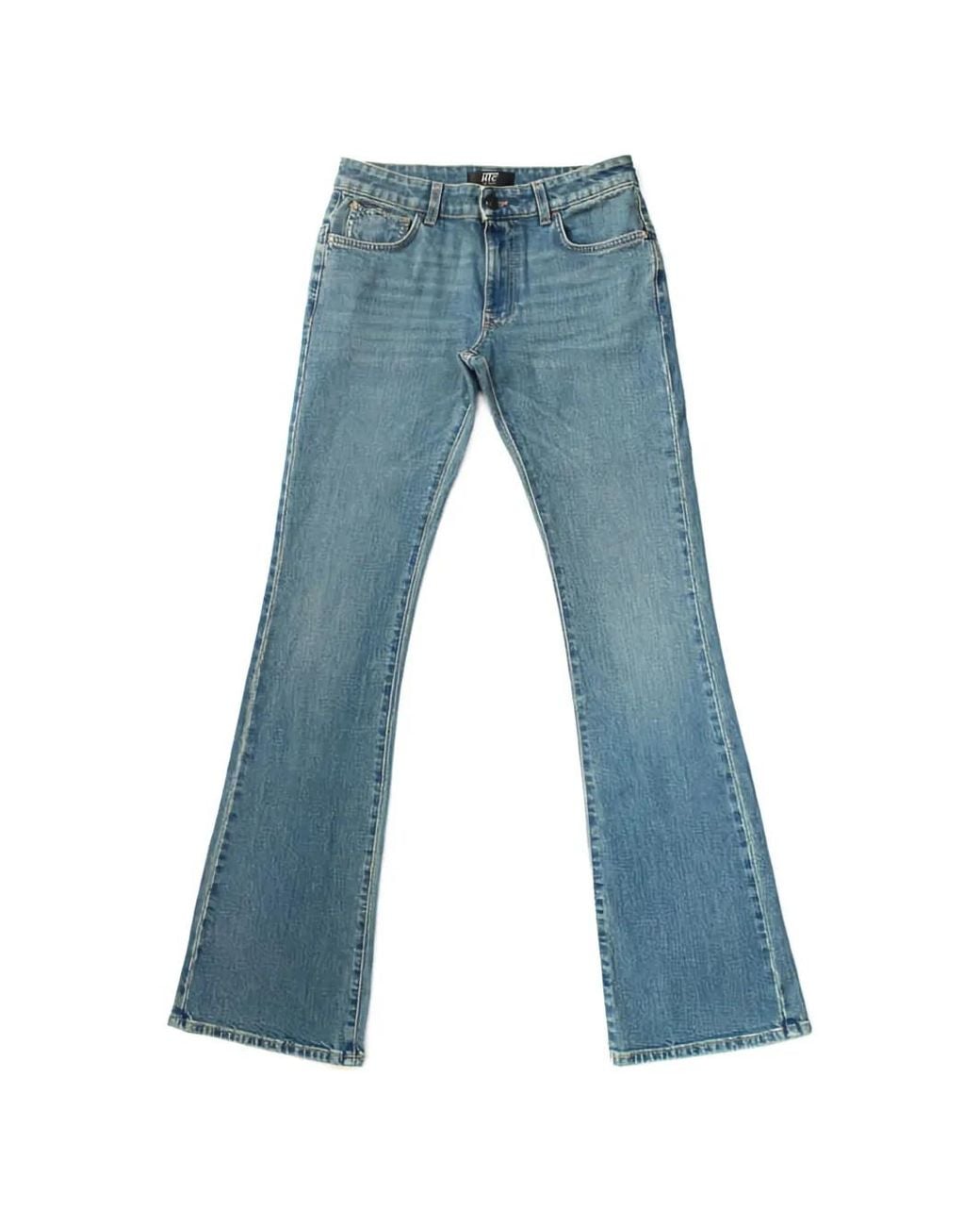 HTC Blue Curly Faded-Effect Jeans