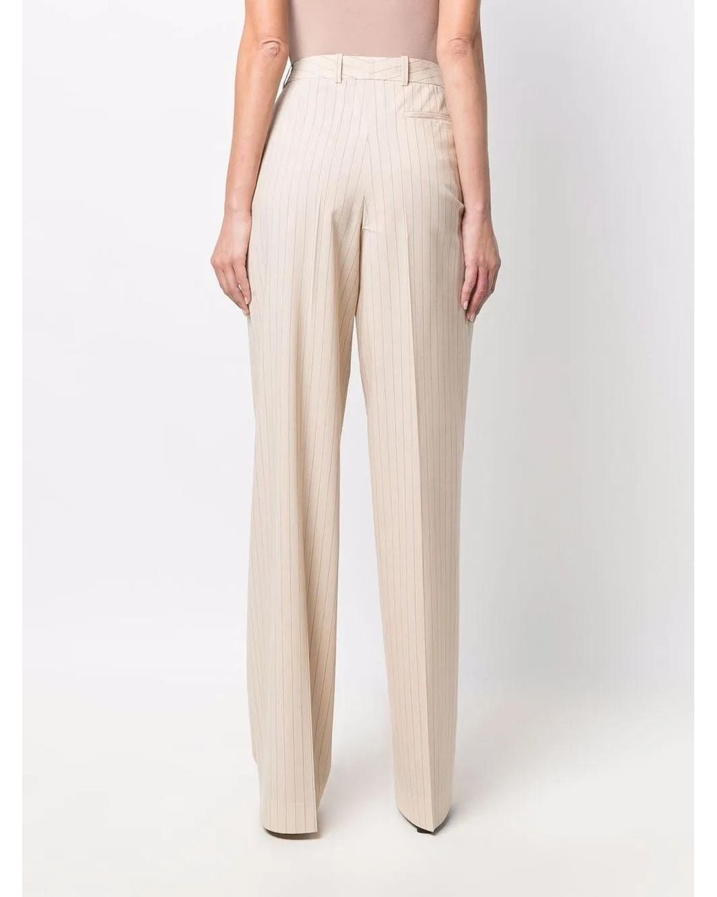 Nina Ricci Natural High Waist Wide Leg Trousers
