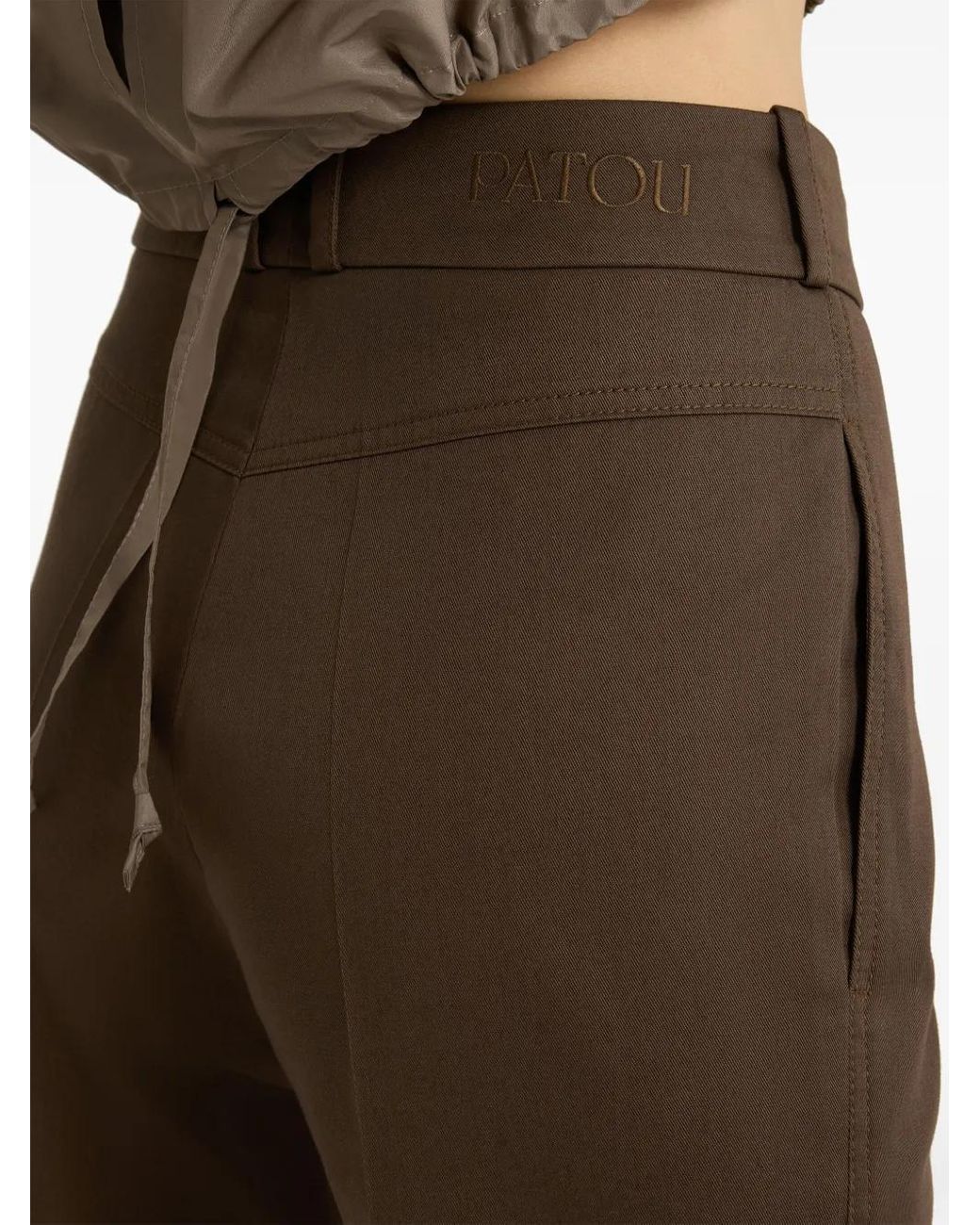 Patou Brown Gabardine Flared Trousers