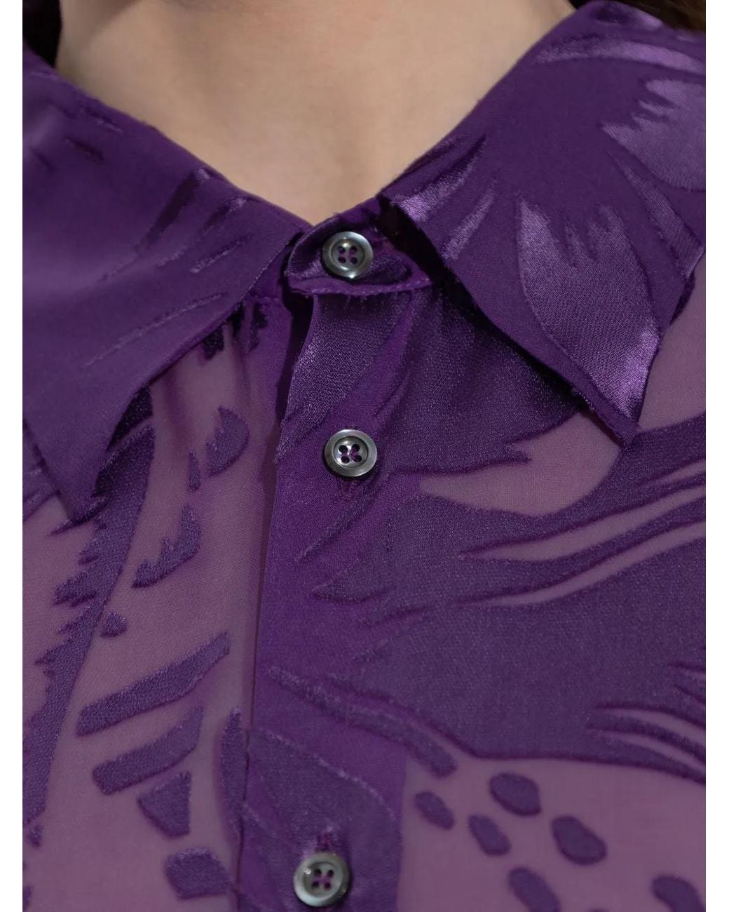 DSquared² Purple Floral Buttoned Shirt