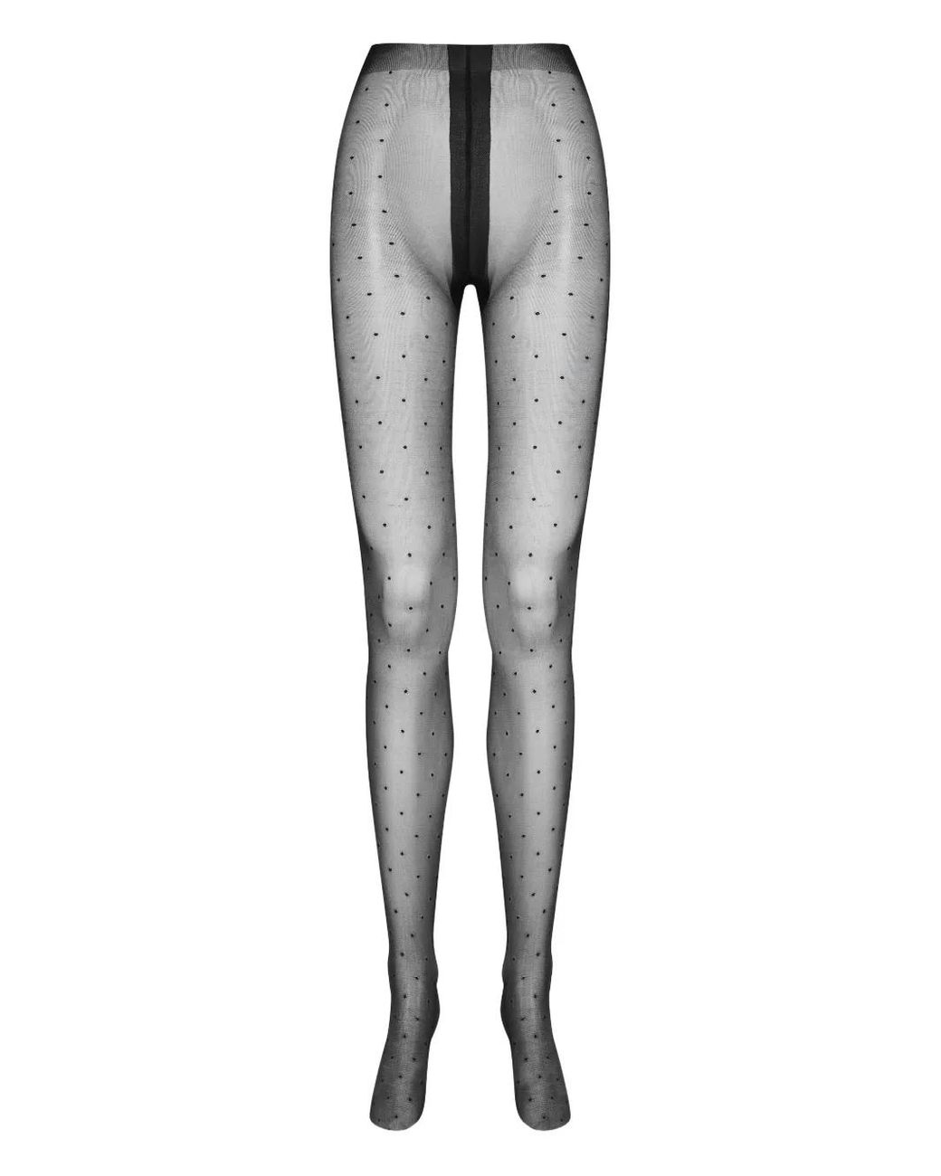 Maison Close Gray Plumetis Glossy Polka Dot Tights