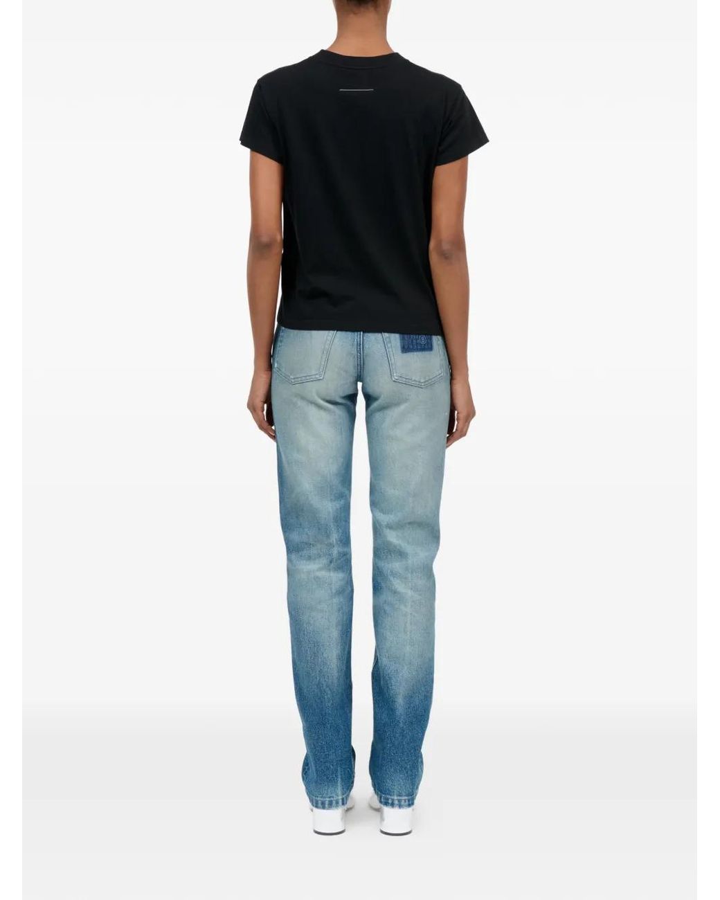 MM6 by Maison Margiela Black Printed Signature T-Shirt