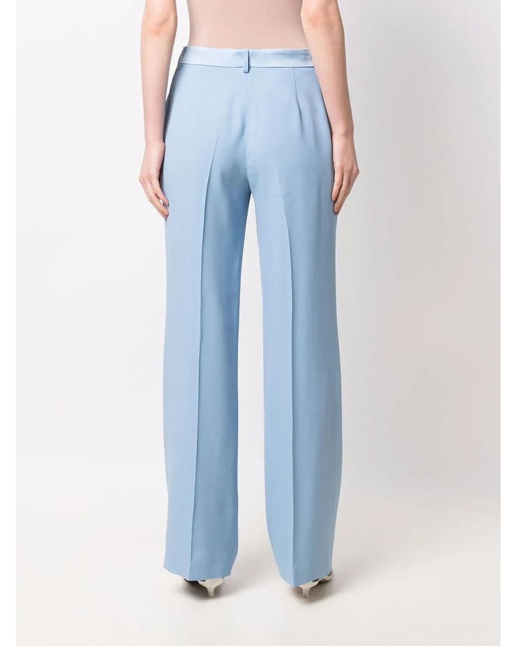 Alberta Ferretti Blue High-Waisted Suit Trousers