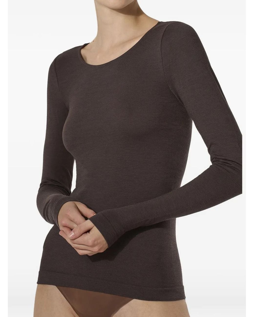 Wolford Gray Seamless Long-Sleeve Top