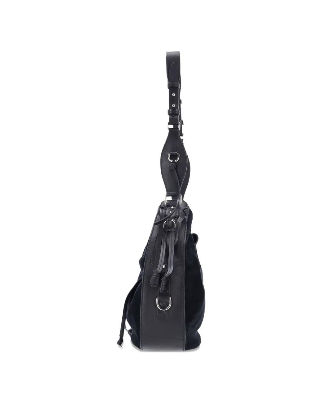 Isabel Marant Black Bolton Hobo Drawstring Shoulder Bag