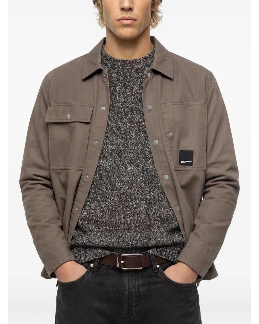 Karl Lagerfeld Brown Surchemise À Patch Logo for men