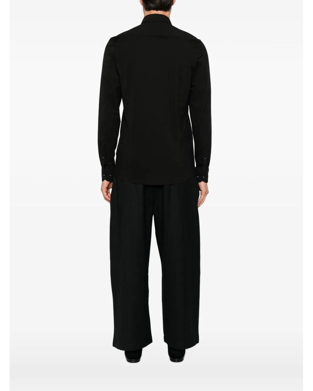 Olymp Black Long-Sleeve Button-Up Shirt for men
