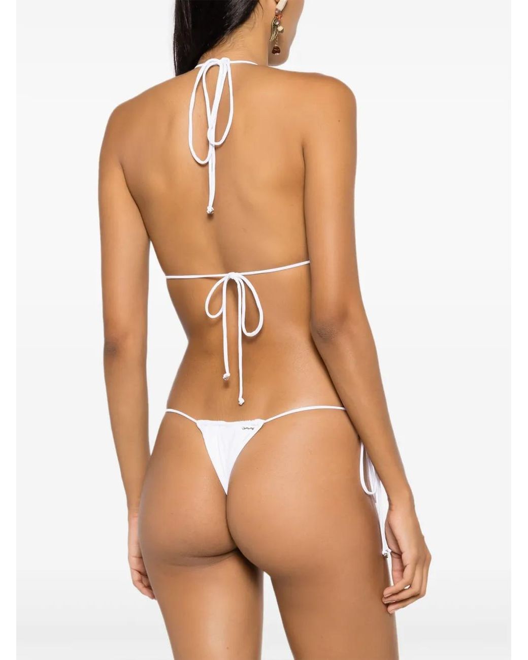 Amir Slama White Halterneck Triangle Bikini