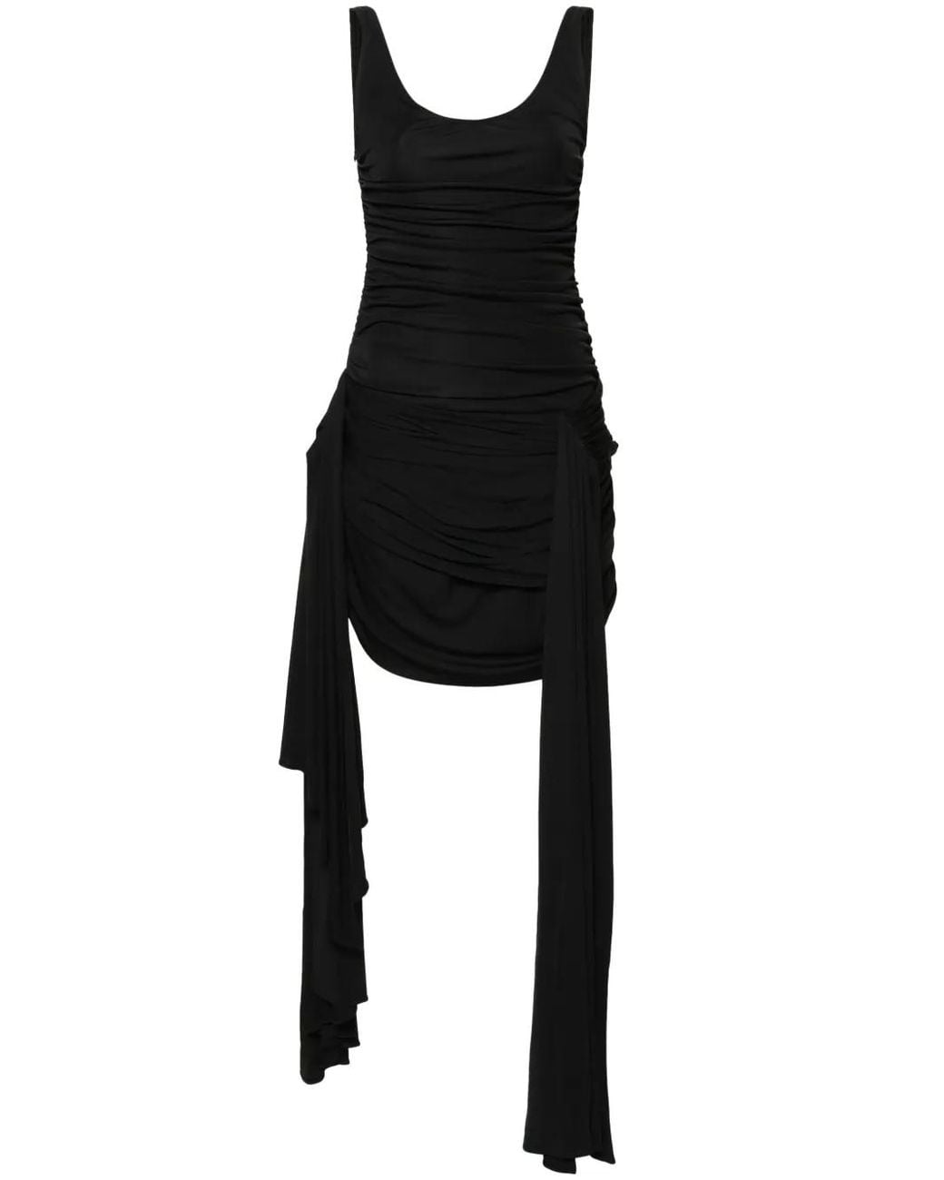 Mugler Gedrapeerde Mini-Jurk in het Black