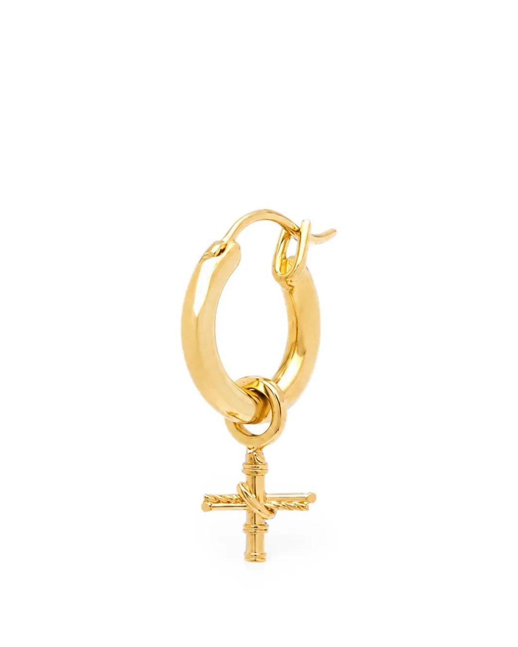 Yoj Metallic Cross-Pendant Single Hoop Earrings